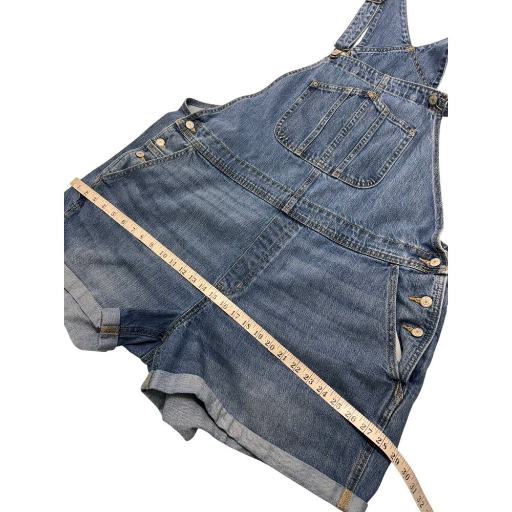 Old Navy Slouchy Shorte Shortalls XXL Blue Karina Wash Denim Shorts Bib Overalls - Picture 6 of 9